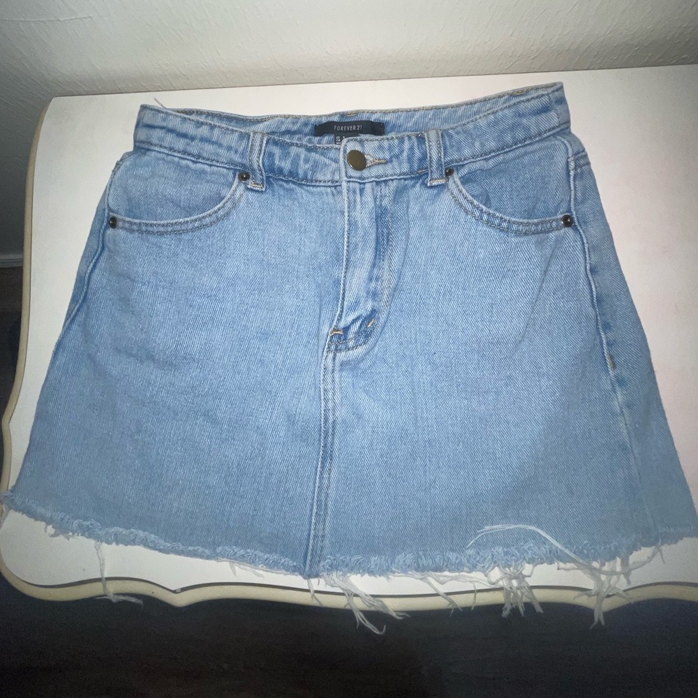 Forever 21 Light Blue Denim Mini Skirt